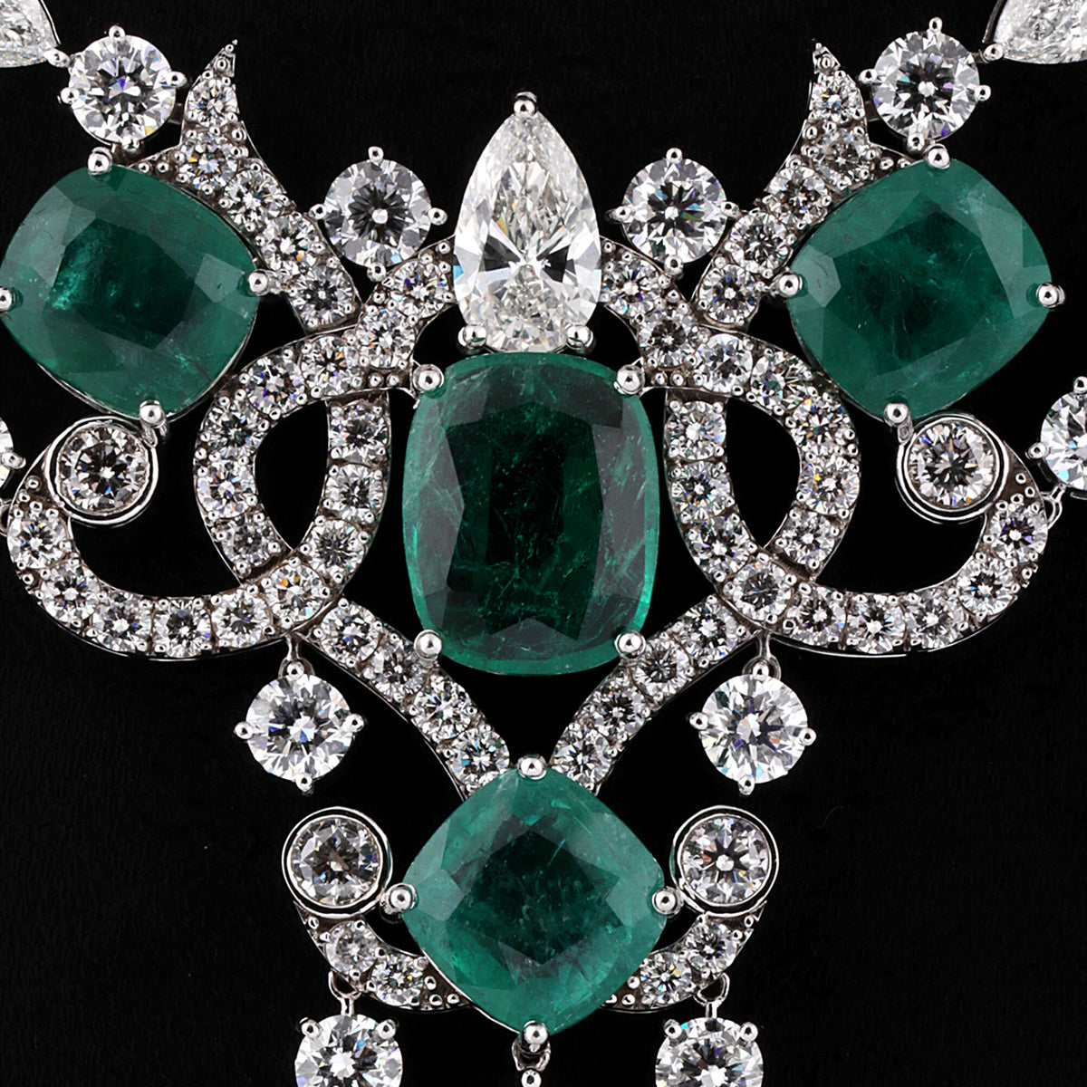 9K/14K Lab Grown Diamond Statement Necklace – Mixed Shapes, 49 Carats