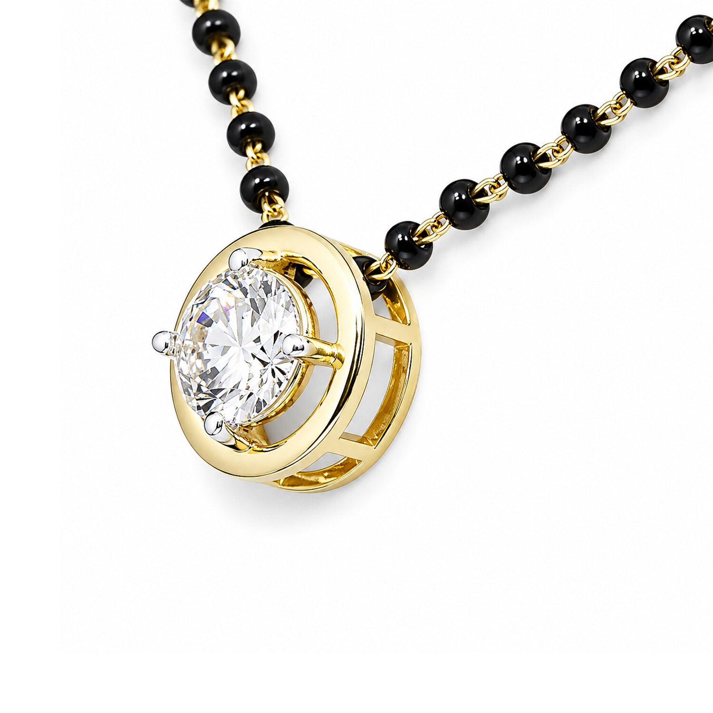 18K Gold Minimalist Diamond Accent Pendant Necklace