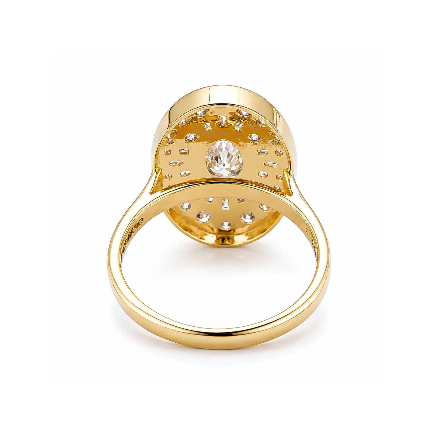 14K Lab Grown Diamond Fancy-Cut Halo Cluster Ring