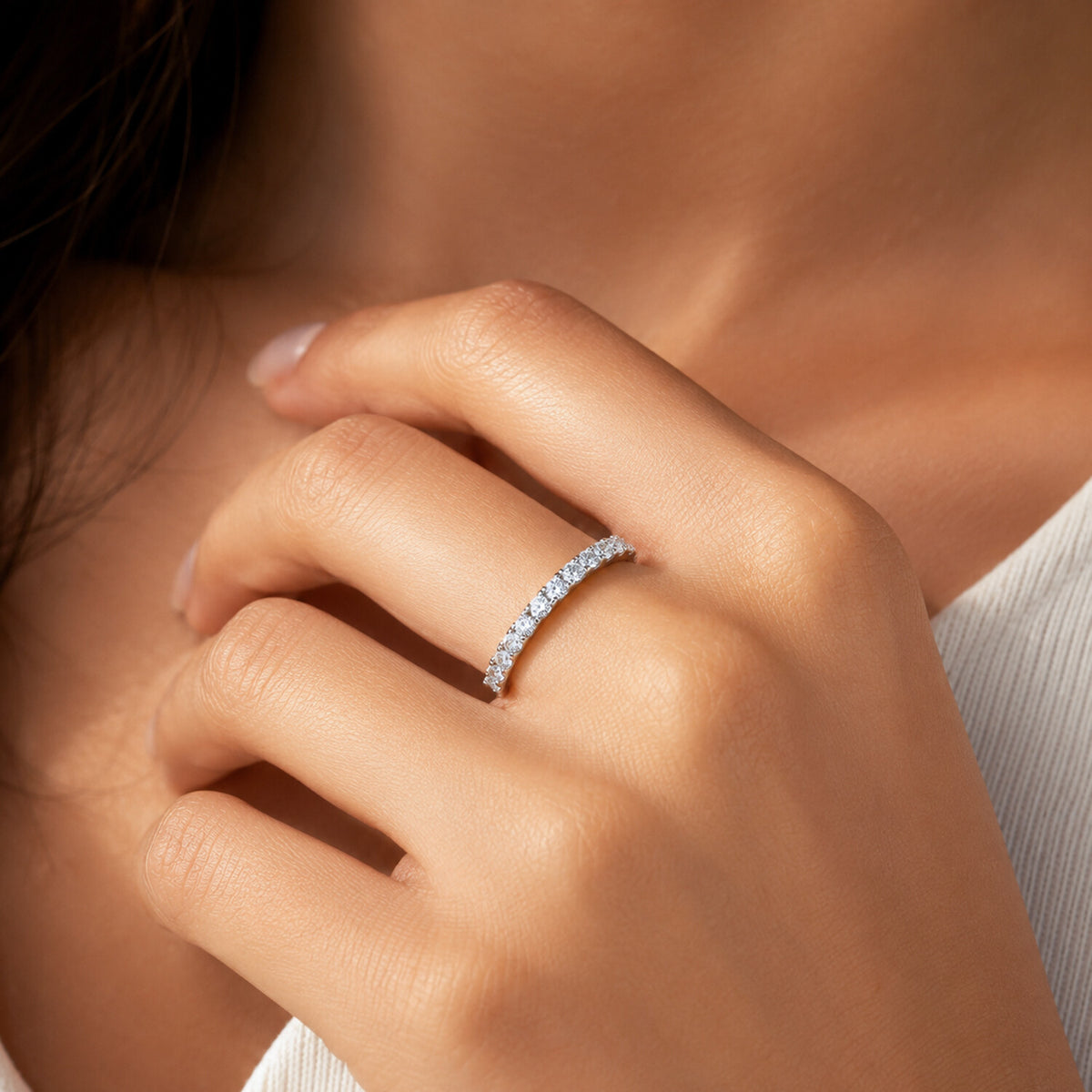 18K Lab Grown Diamond Round Cut Ring for Women