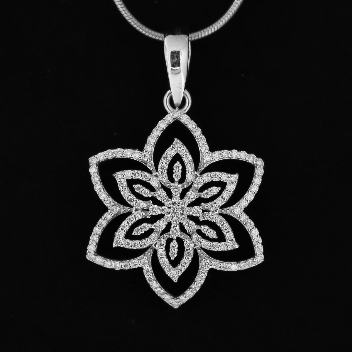 14K/18K Lab Grown Diamond Pave Cluster Pendant Necklace