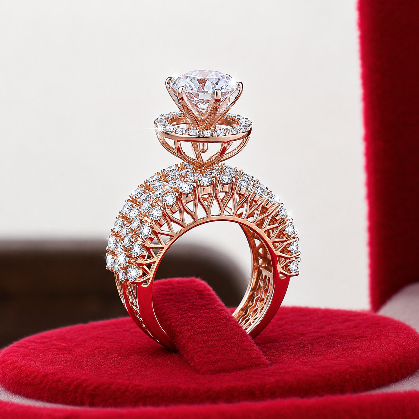 14K Lab Grown Diamond Round-Cut Pave Cluster Ring