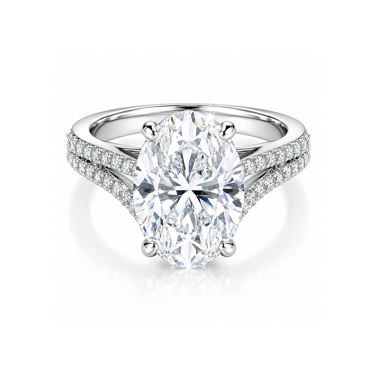 14K/18K Lab Grown Diamond Oval Cut Ring for Women
