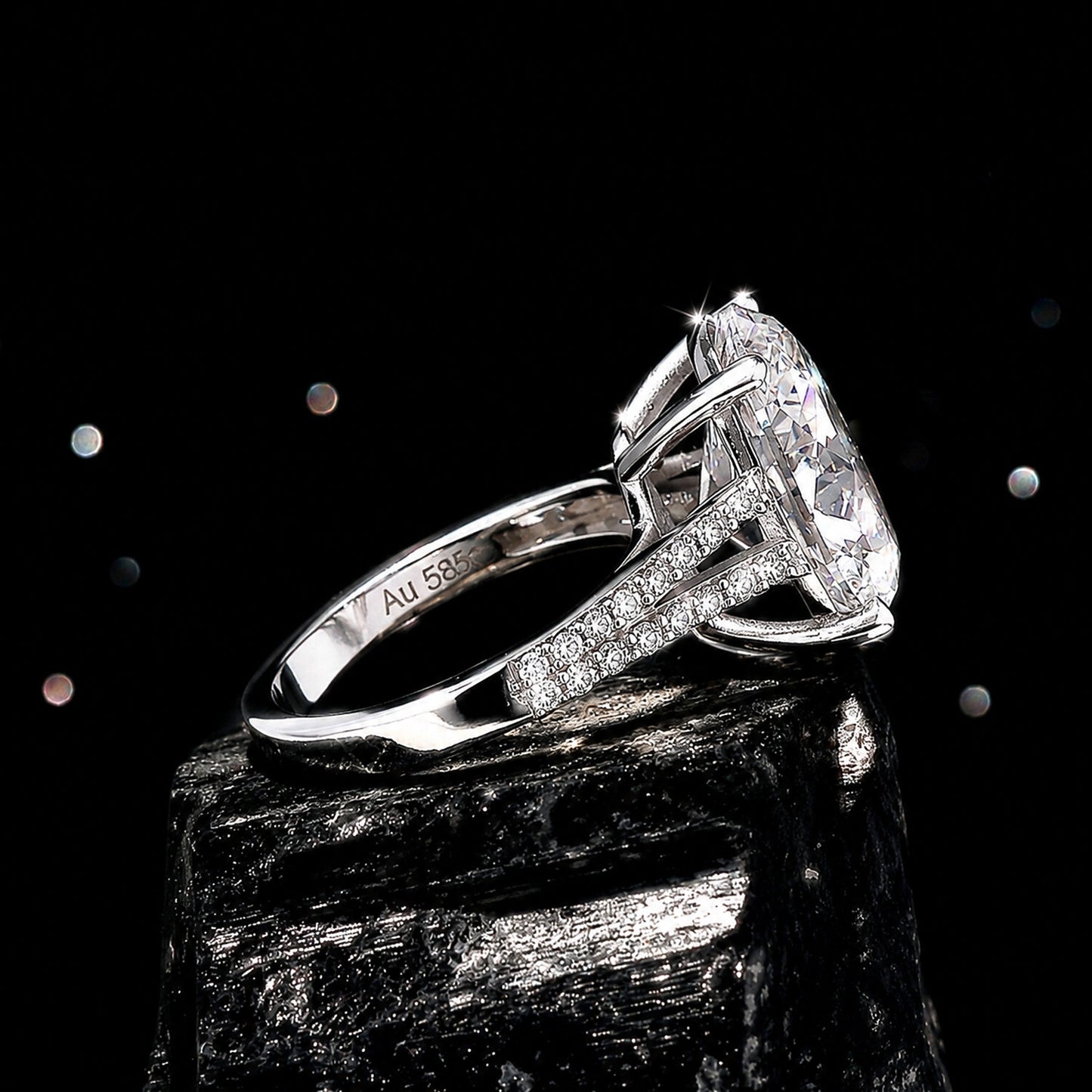 14K/18K Lab Grown Diamond Oval Cut Ring for Women