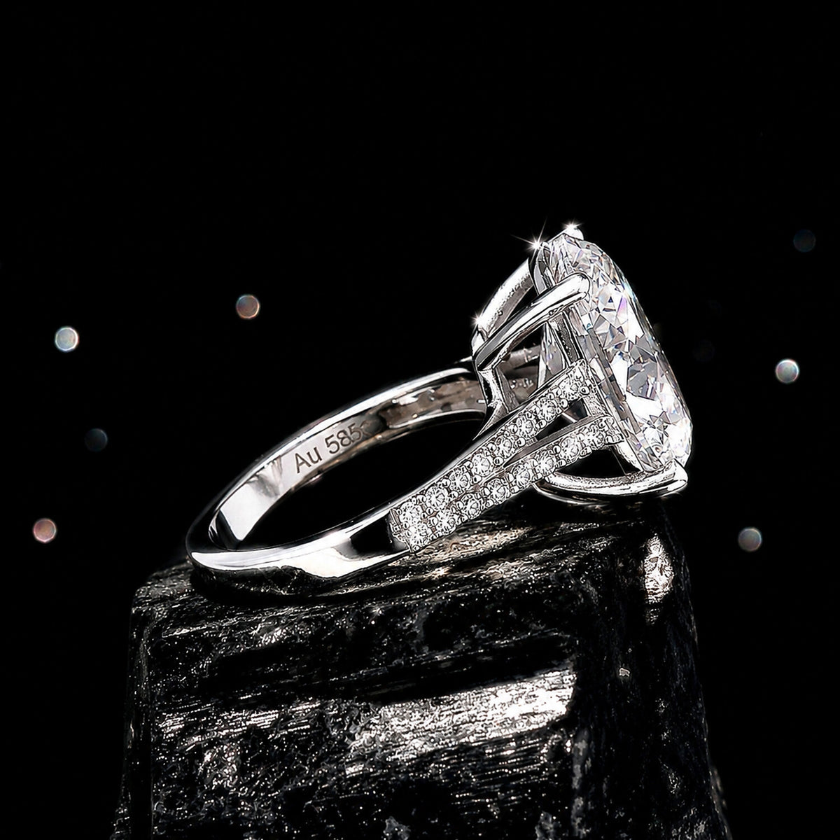 14K/18K Lab Grown Diamond Oval Cut Ring for Women