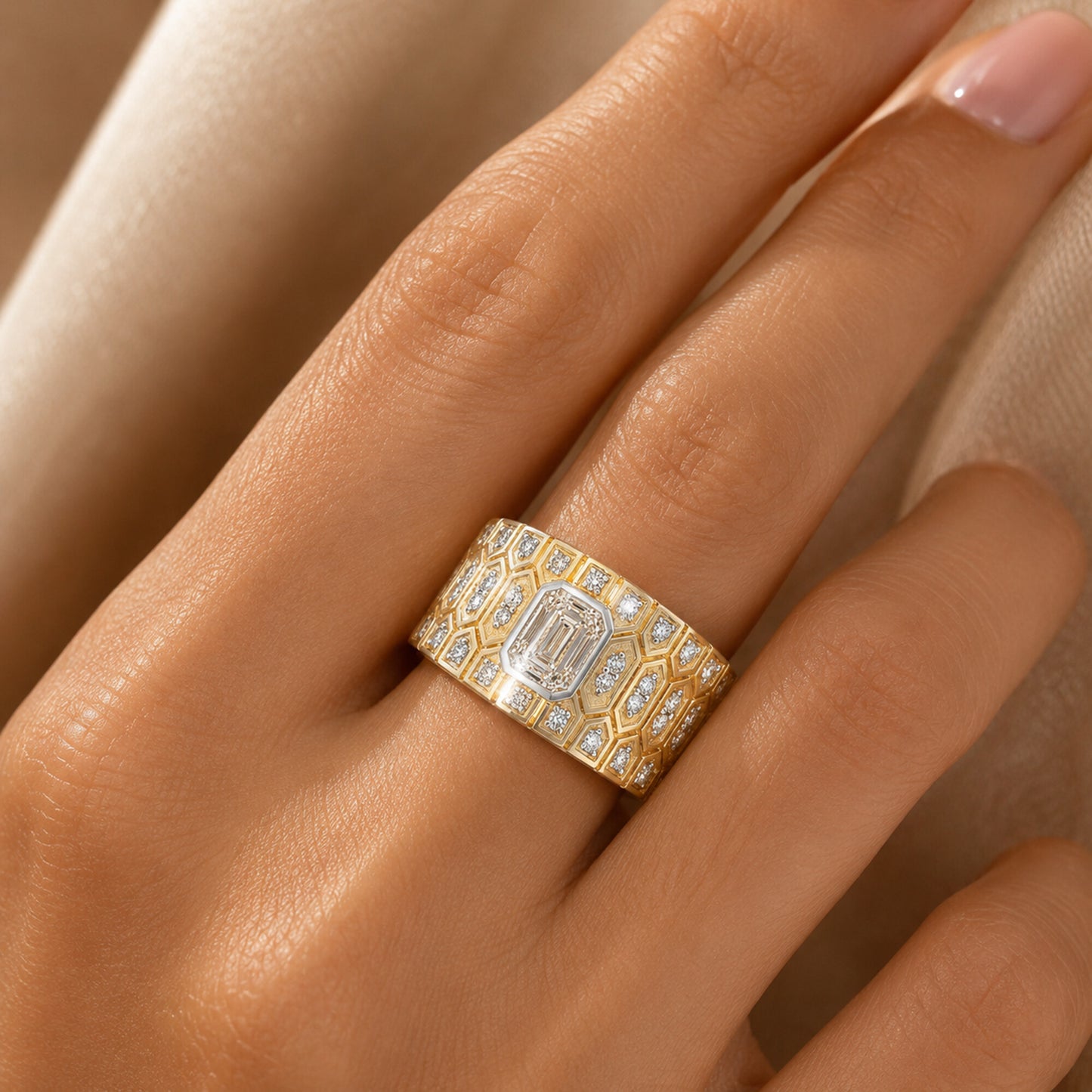 14K Lab Grown Diamond Heart-Cut Halo Ring