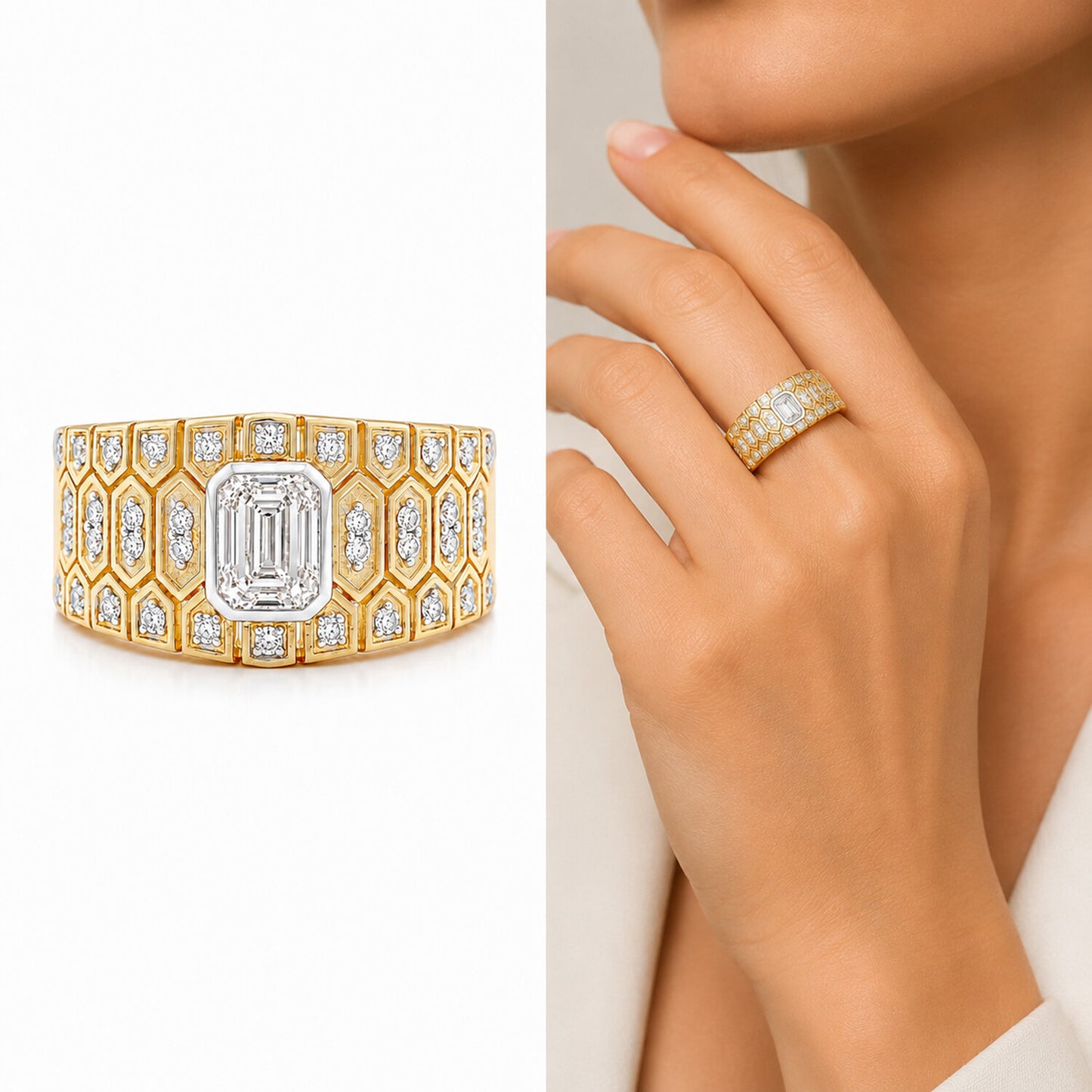14K Lab Grown Diamond Heart-Cut Halo Ring