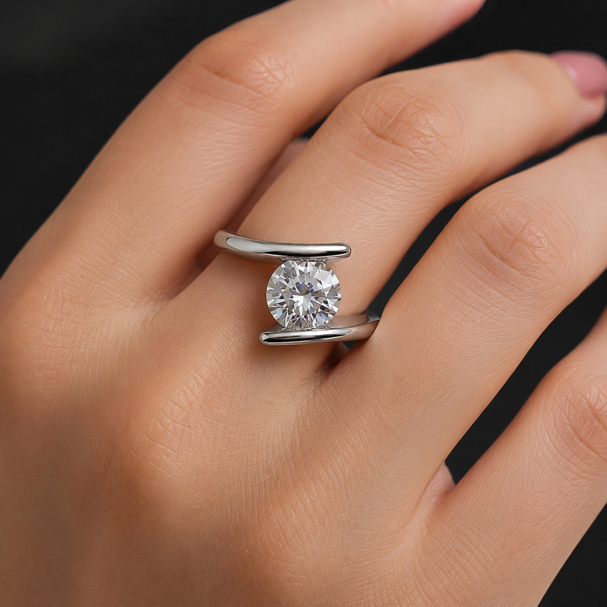 14K/18K Lab Grown Diamond Round Cut Ring for Women