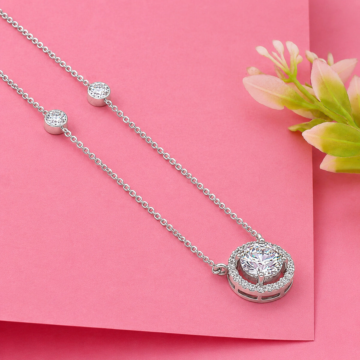 18K Lab Grown Emerald-Cut Diamond Solitaire Pendant Necklace