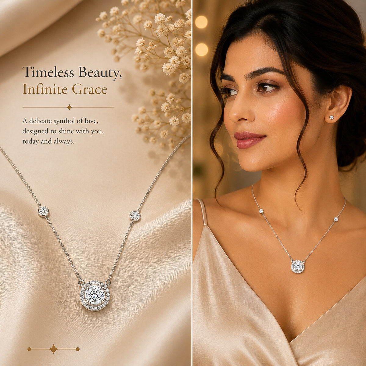 18K Lab Grown Emerald-Cut Diamond Solitaire Pendant Necklace