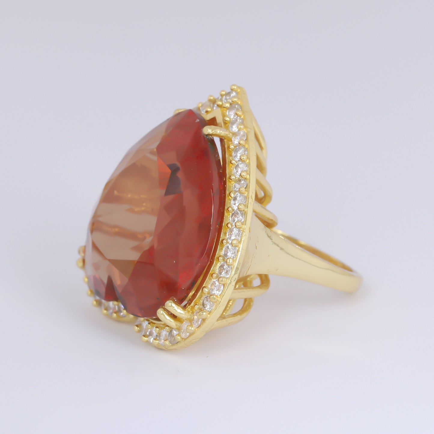 14K Lab Grown Diamond Heart-Cut Pave Heart Ring
