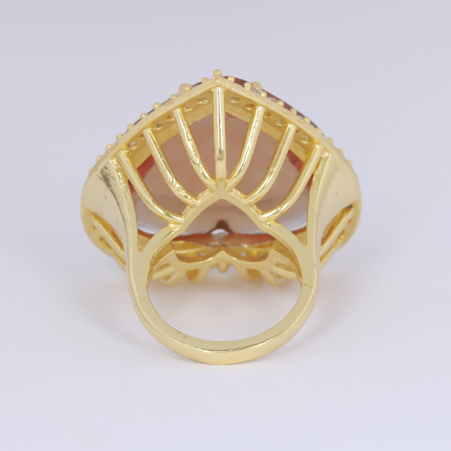 14K Lab Grown Diamond Heart-Cut Pave Heart Ring