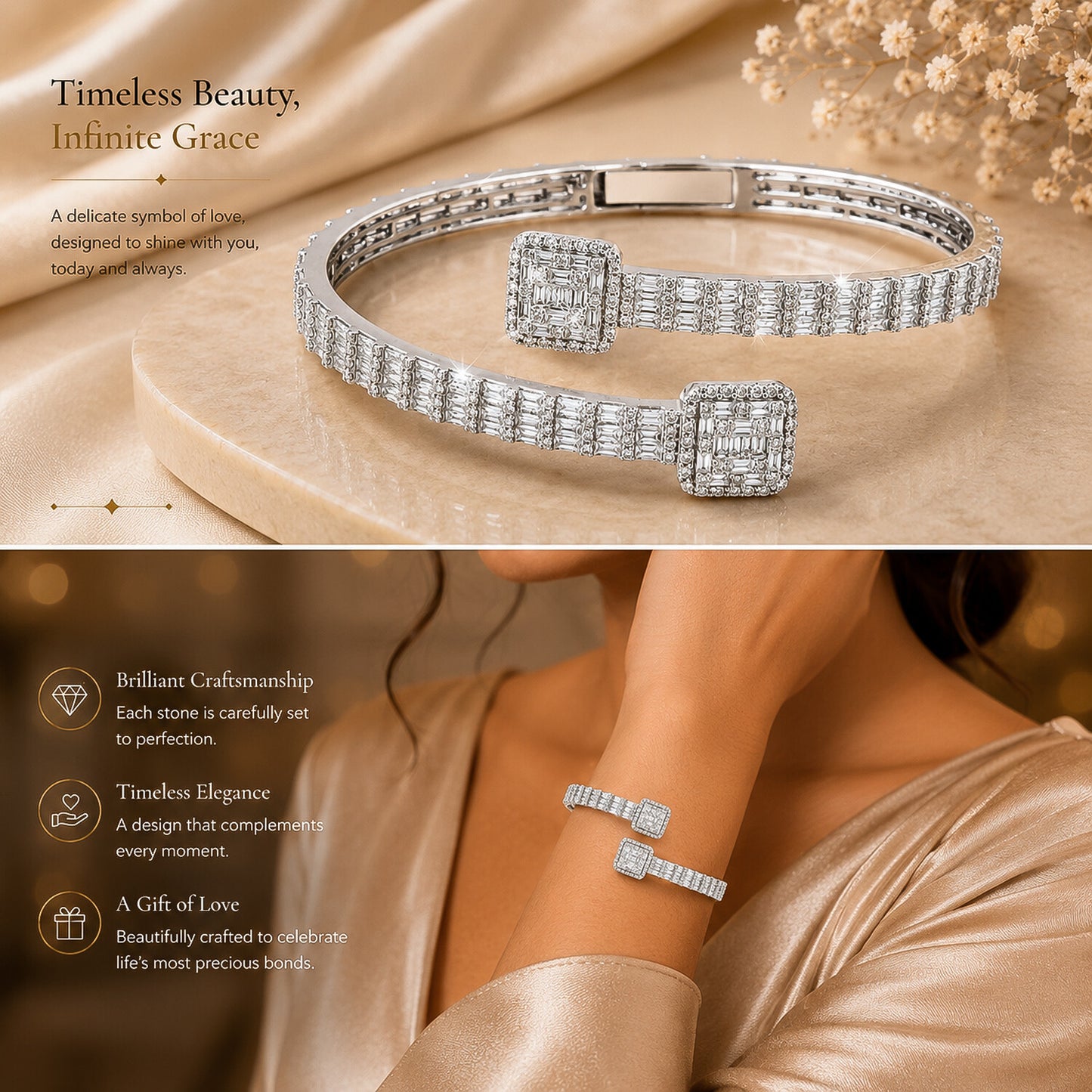 14K/18K Lab Grown Diamond Tennis Bracelet – Round Cut, 12.73ct, BIS Hallmark Gold