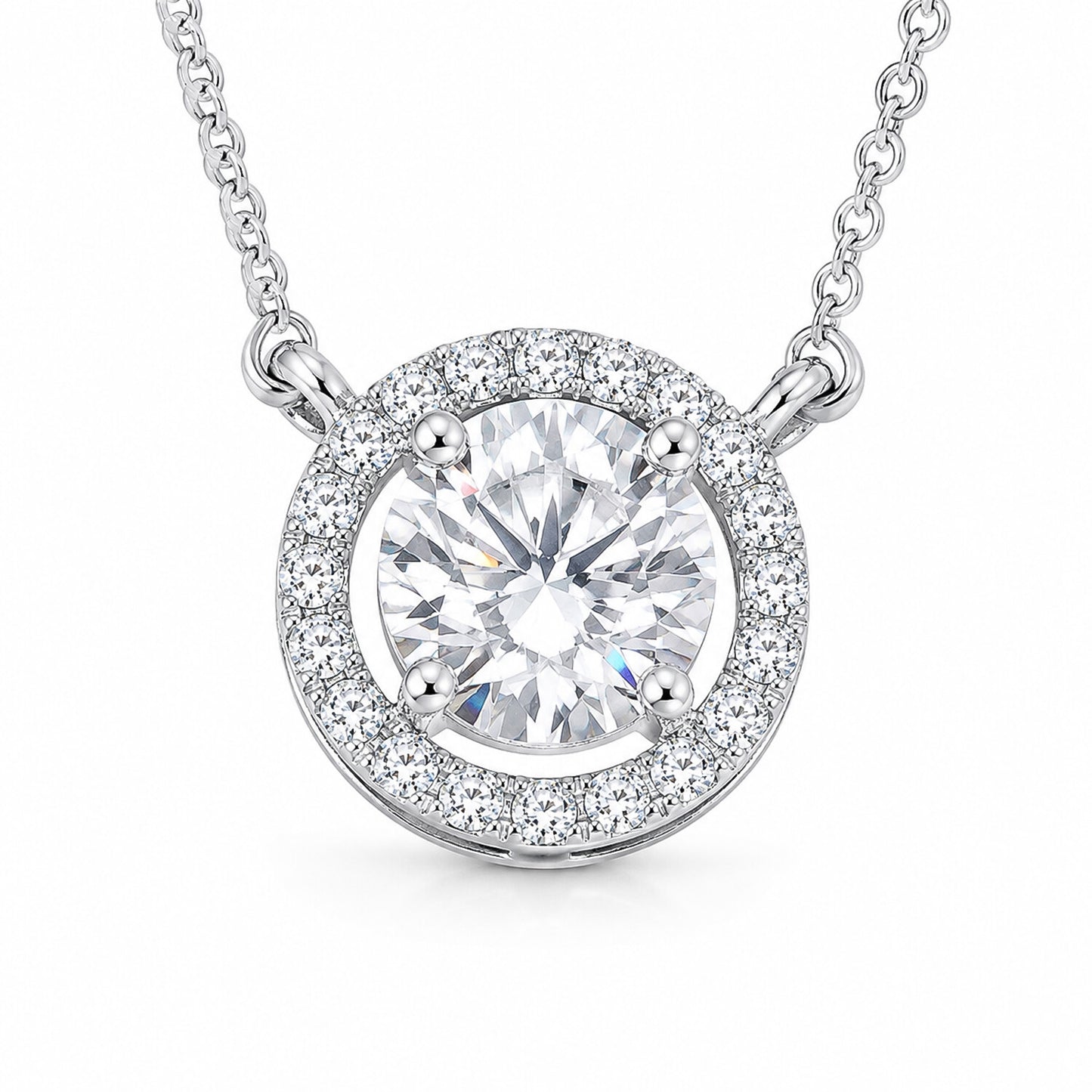 14K/18K Lab Grown Diamond Cluster Pendant Necklace – Everyday Wear