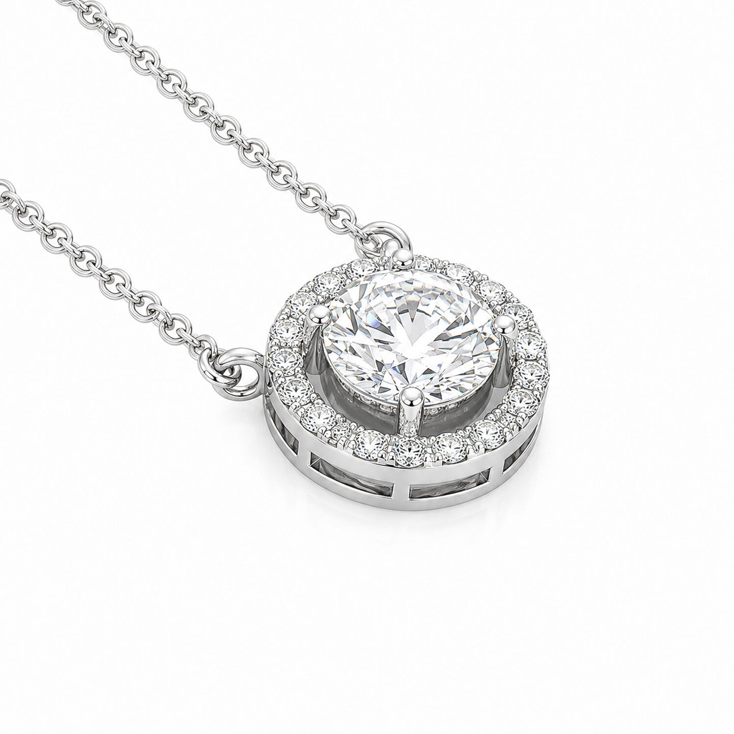 14K/18K Lab Grown Diamond Cluster Pendant Necklace – Everyday Wear