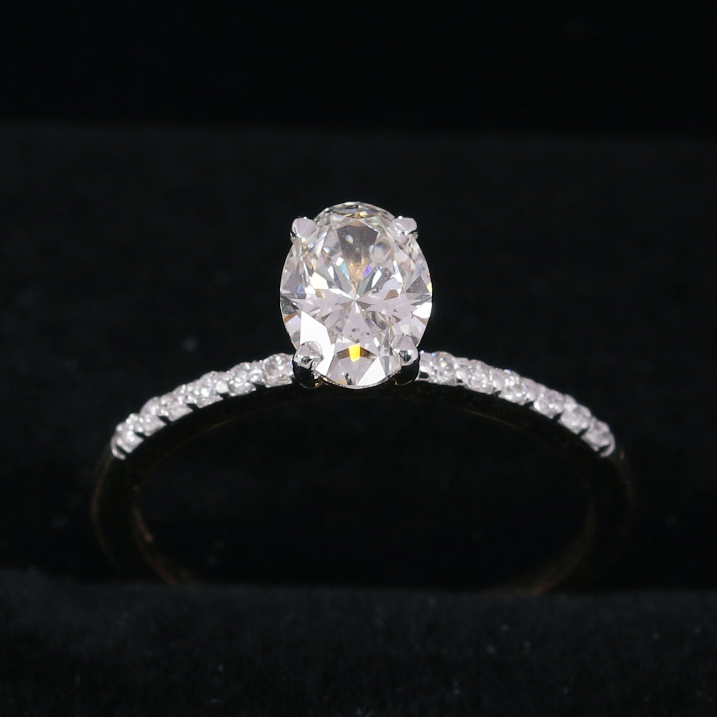 14K/18K Lab Grown Diamond Oval Cut Ring for Women