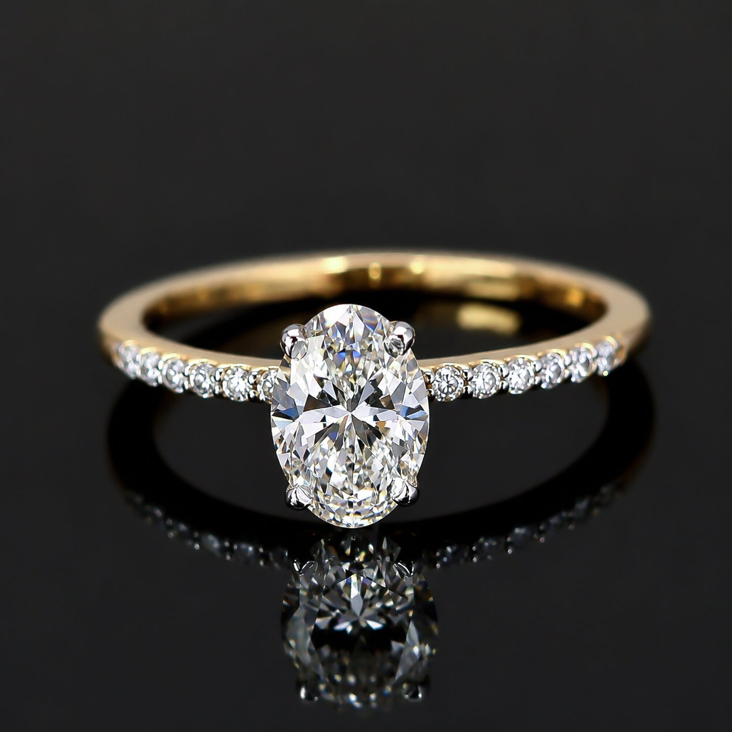 14K/18K Lab Grown Diamond Oval Cut Ring for Women