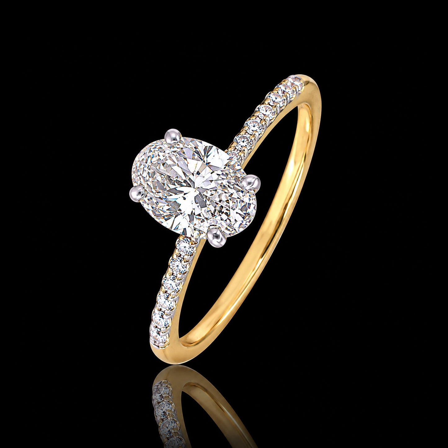 14K/18K Lab Grown Diamond Oval Cut Ring for Women