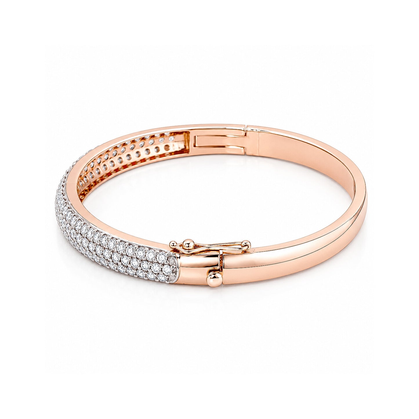 18K Lab Grown Diamond Tennis Bracelet – Round Cut, 3.26ct, BIS Hallmark Gold