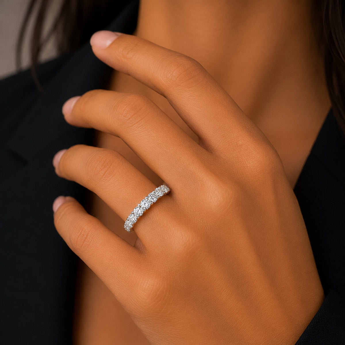 14K Lab Grown Diamond Round Delicate Cluster Ring | IGI Certified