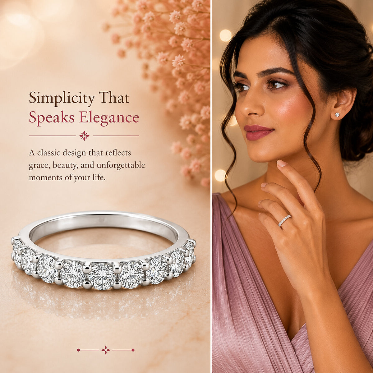 14K Lab Grown Diamond Round Delicate Cluster Ring | IGI Certified