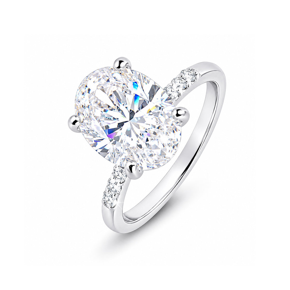 14K Lab Grown Diamond Oval Cluster Ring | IGI Certified