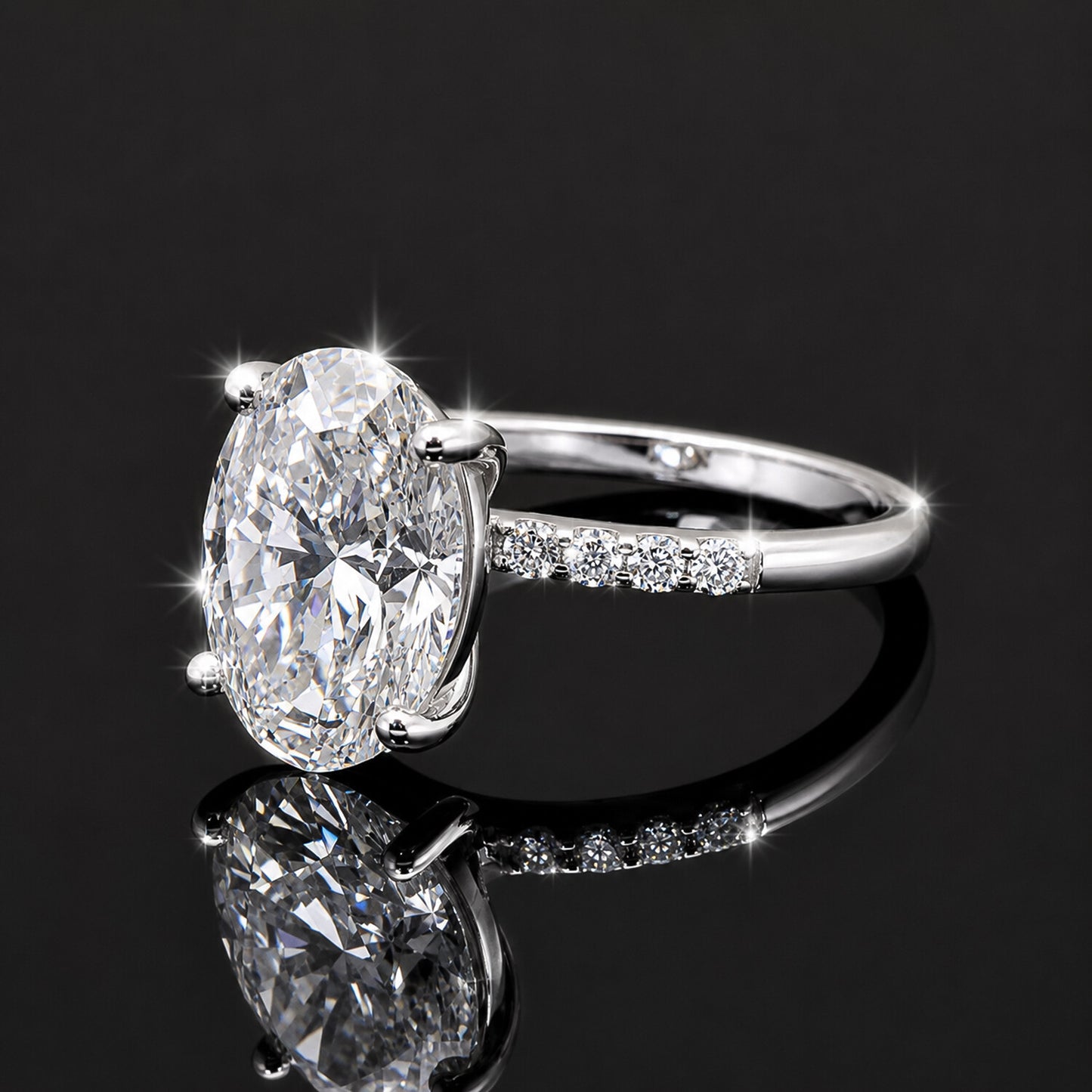 14K Lab Grown Diamond Oval Cluster Ring | IGI Certified