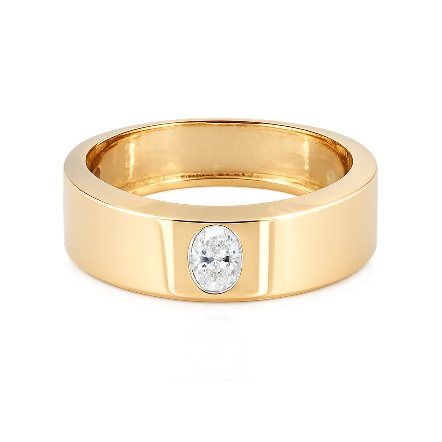 18K Solid Gold Plain Band Ring - Minimalist Stackable, BIS Hallmarked
