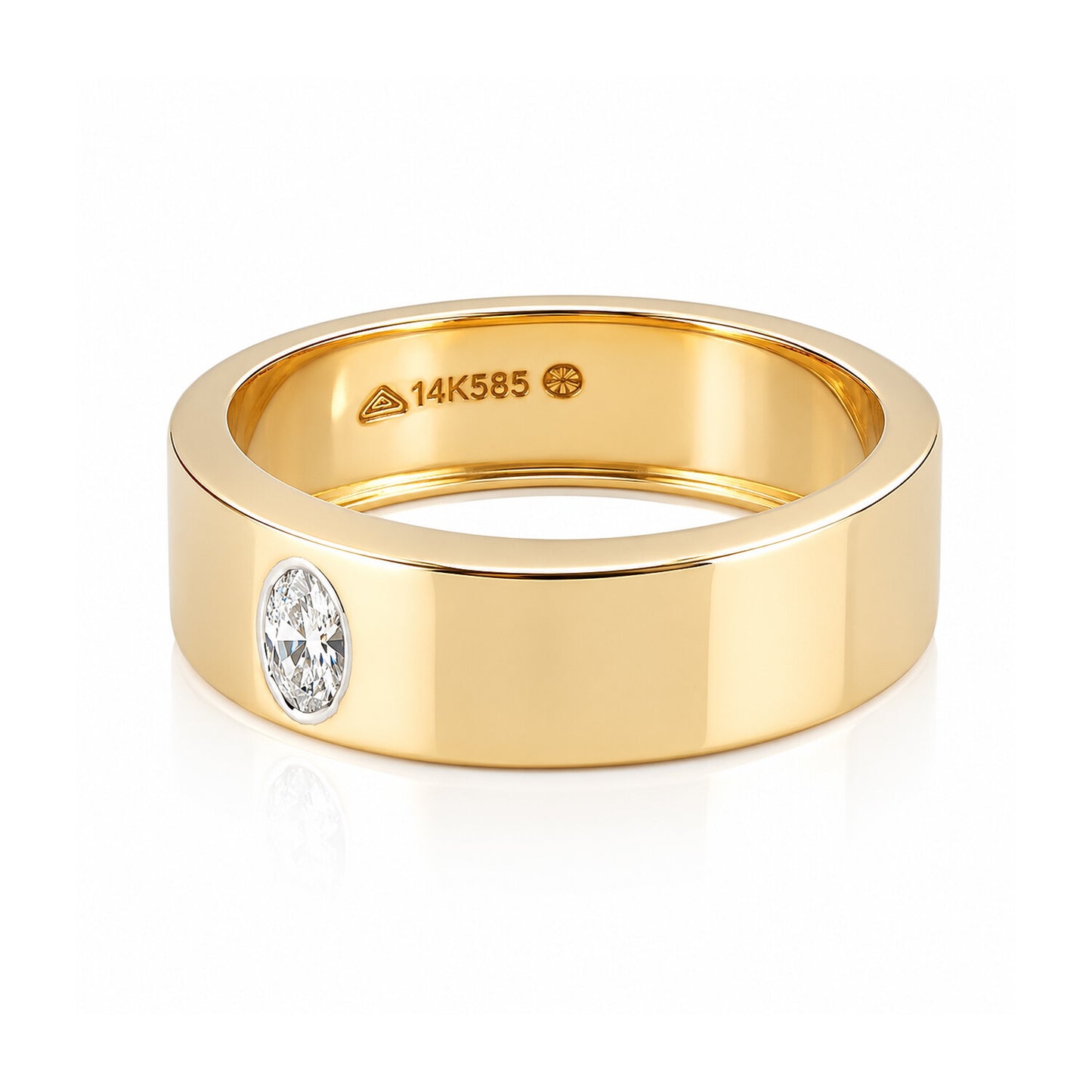 18K Solid Gold Plain Band Ring - Minimalist Stackable, BIS Hallmarked