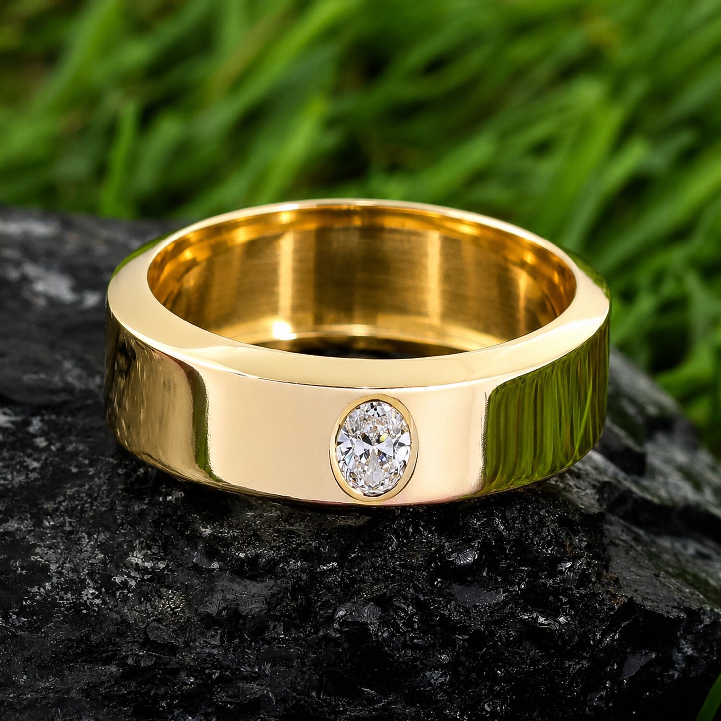 18K Solid Gold Plain Band Ring - Minimalist Stackable, BIS Hallmarked
