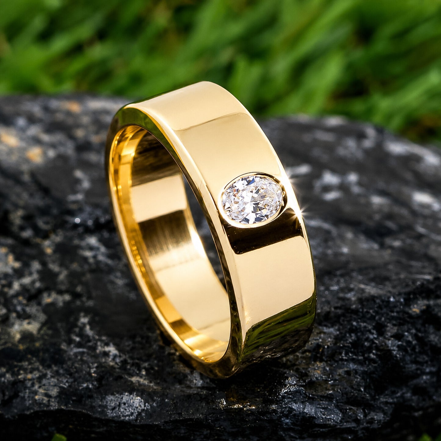 18K Solid Gold Plain Band Ring - Minimalist Stackable, BIS Hallmarked
