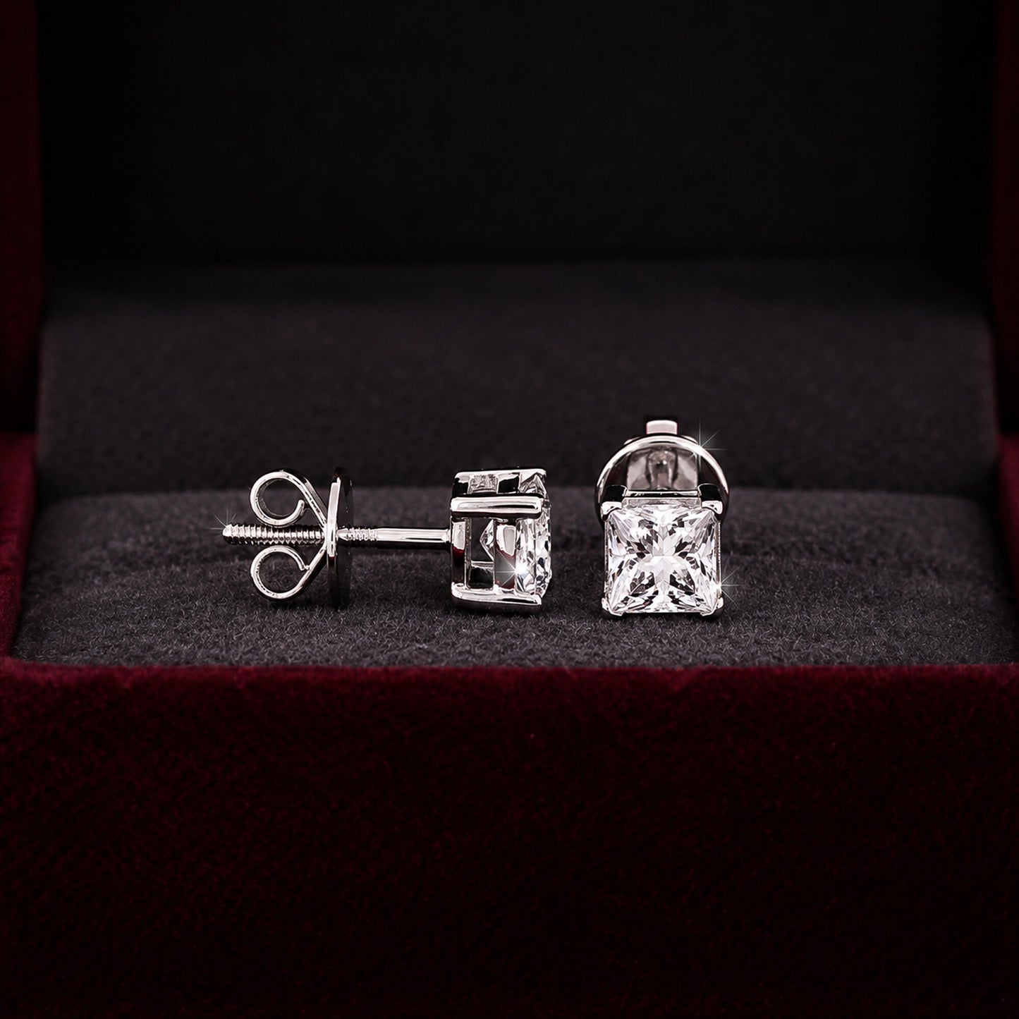 14K/18K Lab-Grown Diamond Solitaire Round Stud Earrings