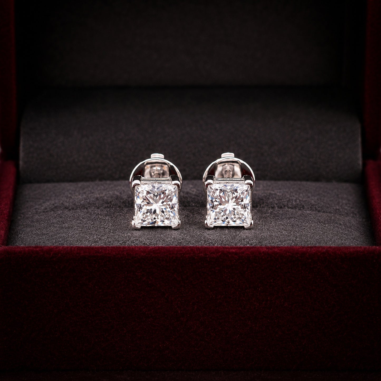 14K/18K Lab-Grown Diamond Solitaire Round Stud Earrings