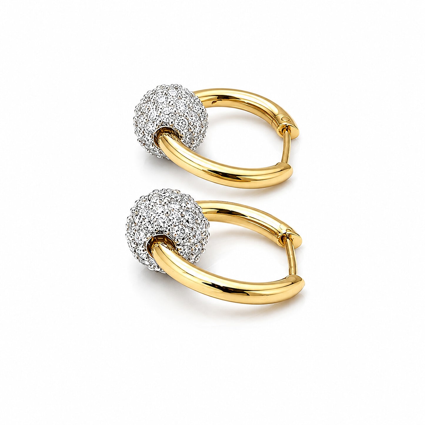 14K/18K Lab-Grown Diamond Round Drop Earrings
