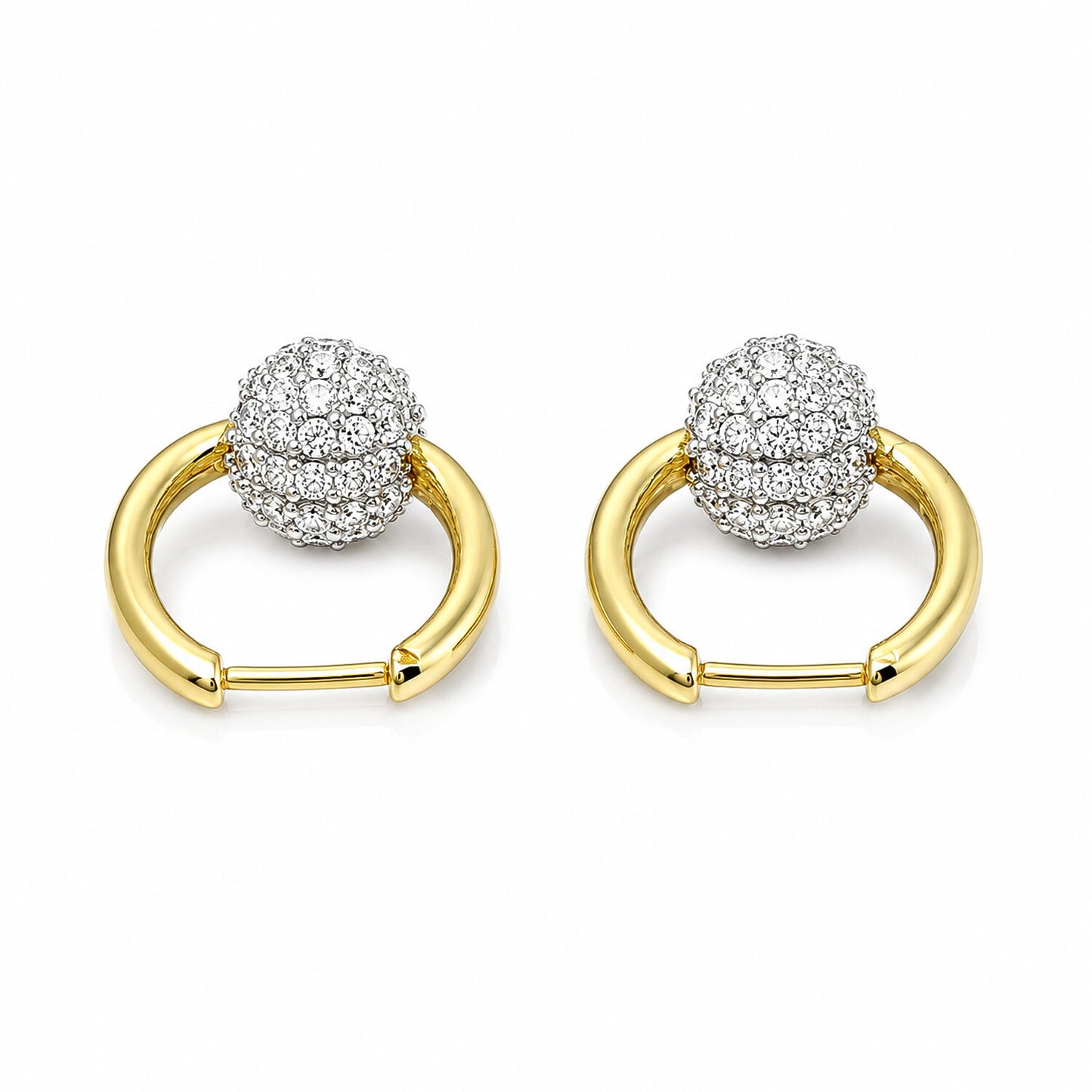 14K/18K Lab-Grown Diamond Round Drop Earrings