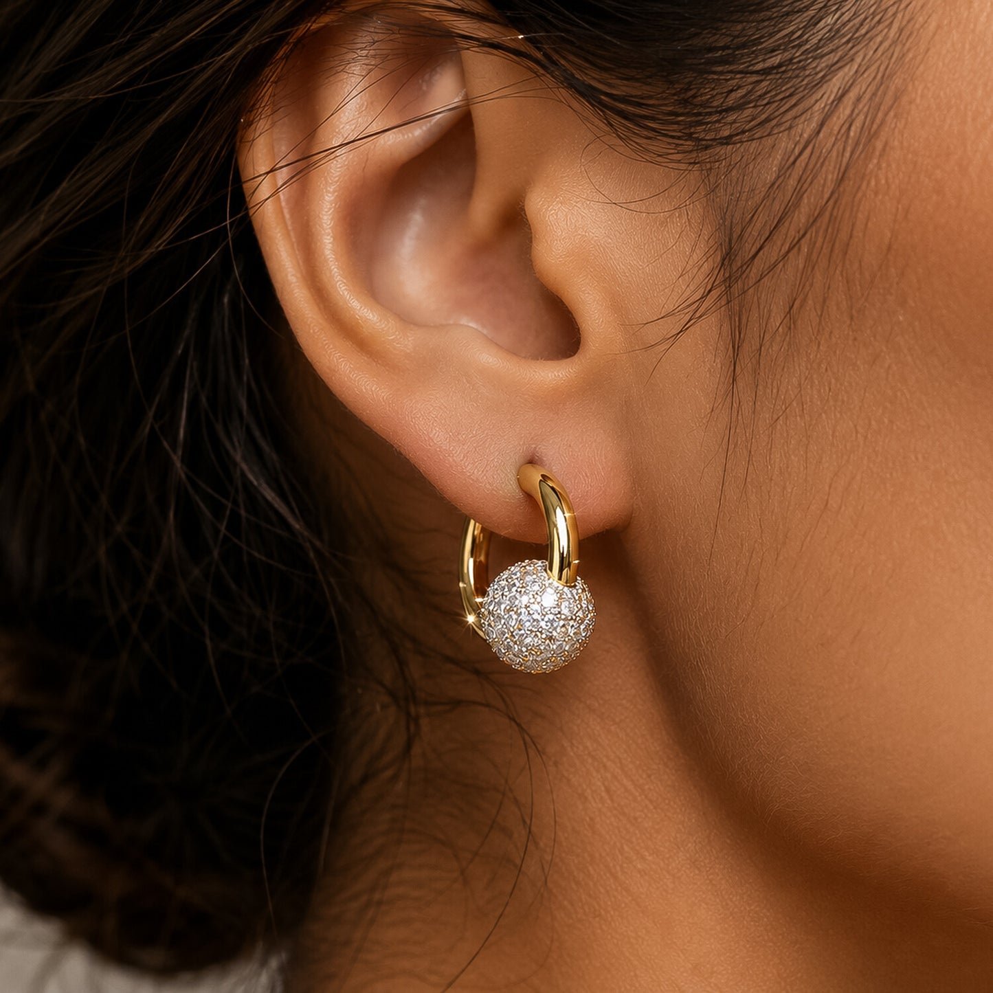 14K/18K Lab-Grown Diamond Round Drop Earrings