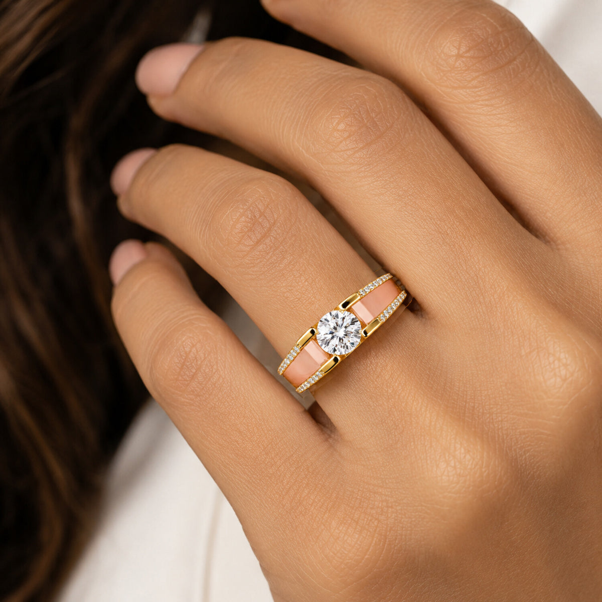 14K Lab Grown Diamond Round Pave Cluster Ring | IGI Certified