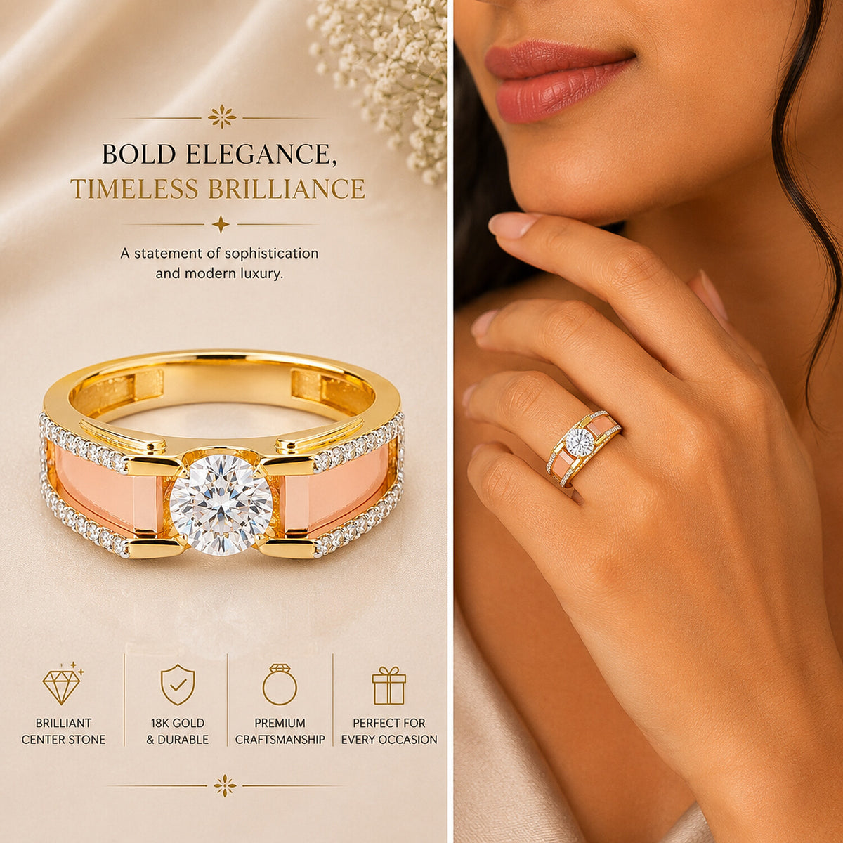 14K Lab Grown Diamond Round Pave Cluster Ring | IGI Certified