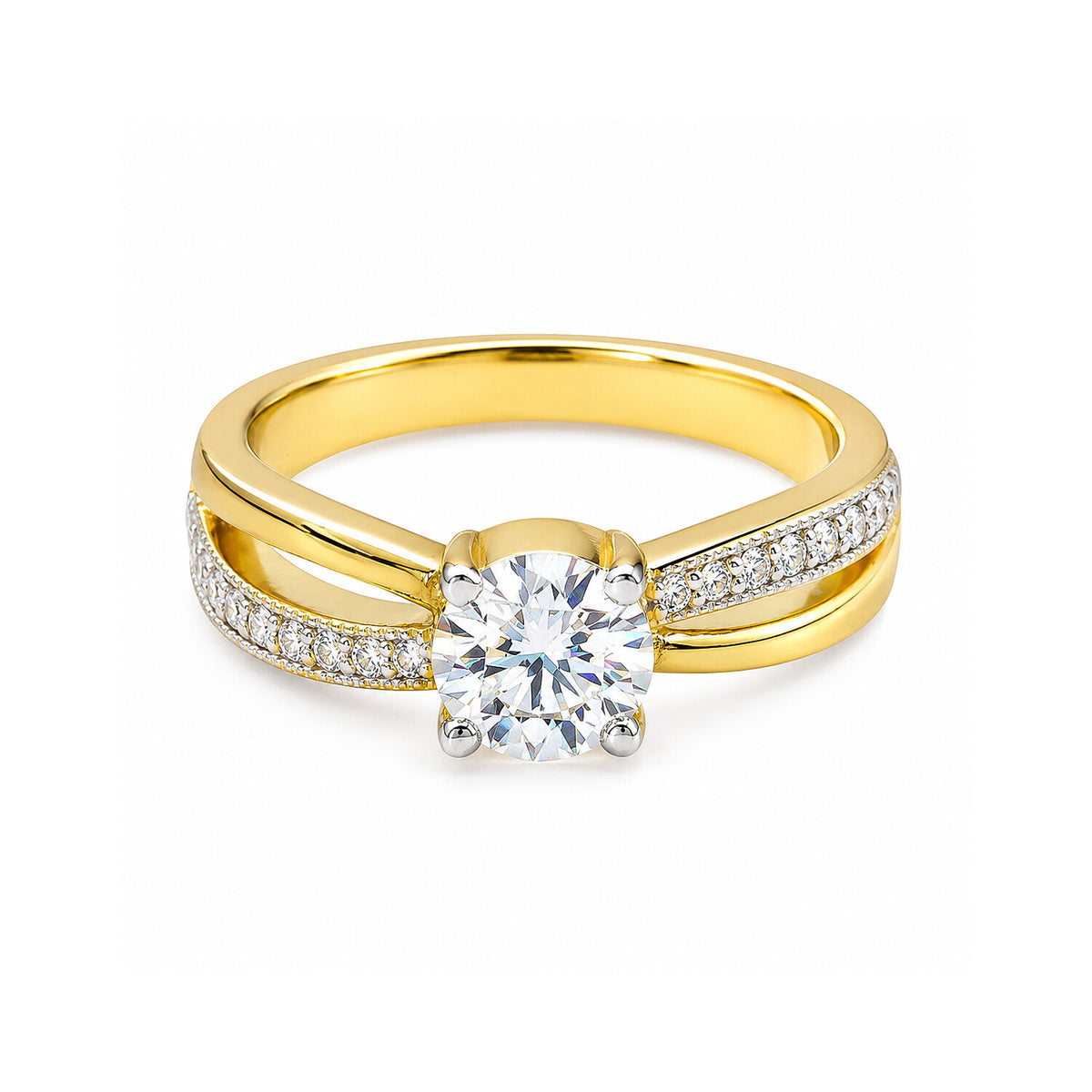 14K/18K Lab Grown Diamond Round Cut Ring for Women