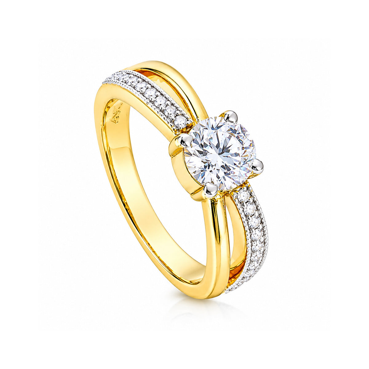 14K/18K Lab Grown Diamond Round Cut Ring for Women