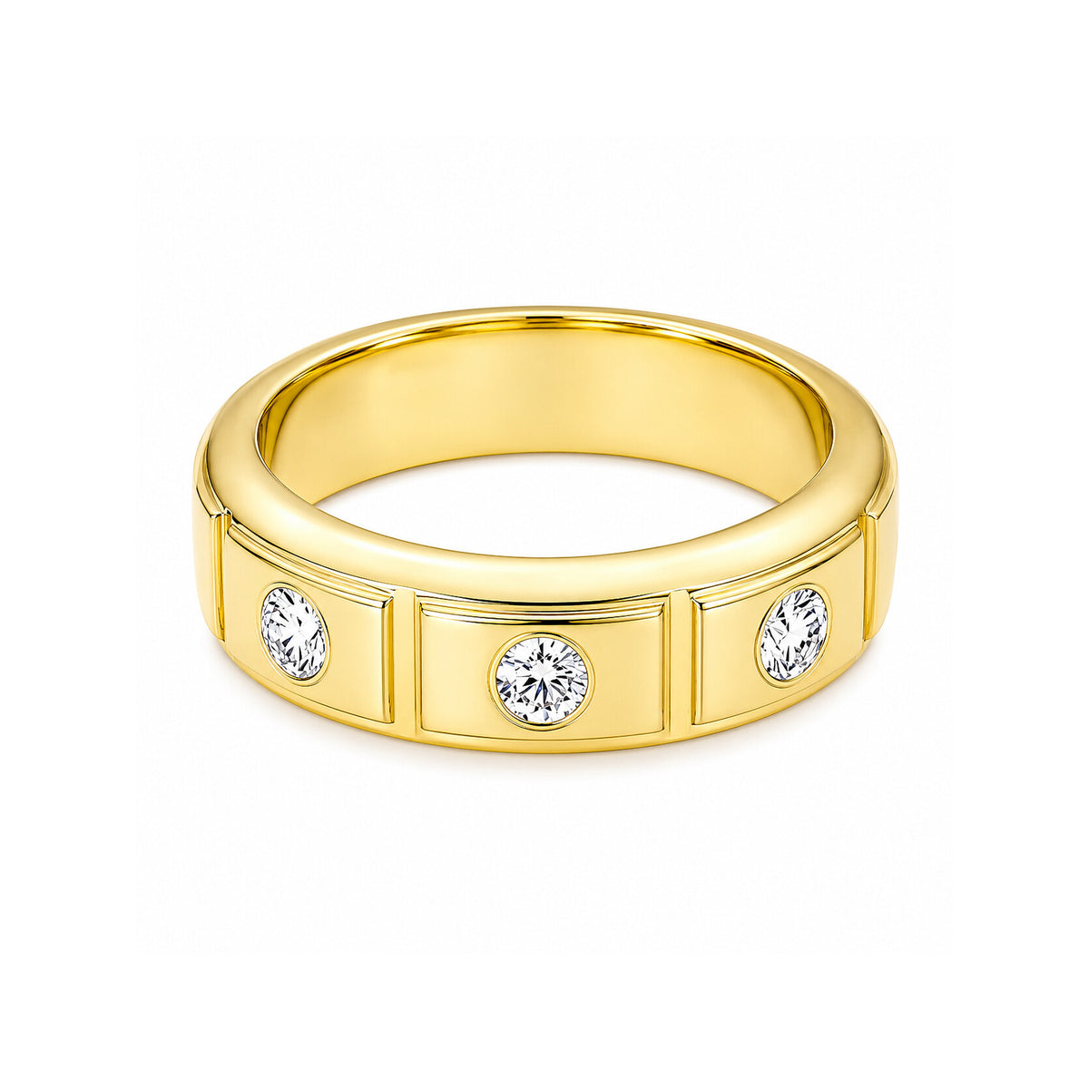 14K Lab Grown Diamond Round Three-Stone Ring | IGI Certified