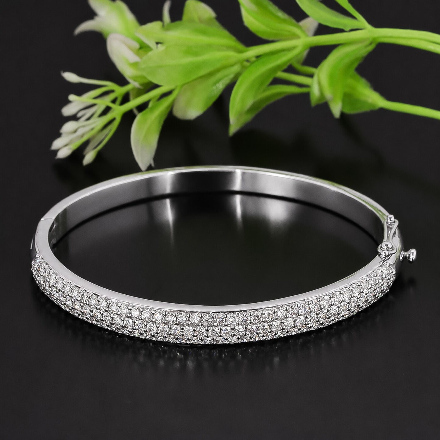 18K Lab Grown Diamond Tennis Bracelet – Round Cut, 3.26ct, BIS Hallmark Gold