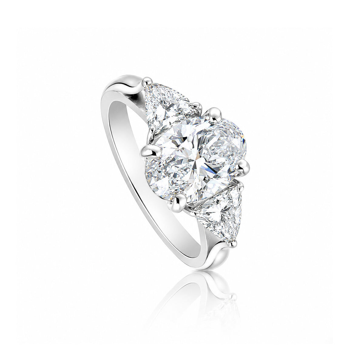 18K Lab Grown Diamond Oval Halo Ring (0.67 ct tw) - BIS Hallmarked Gold