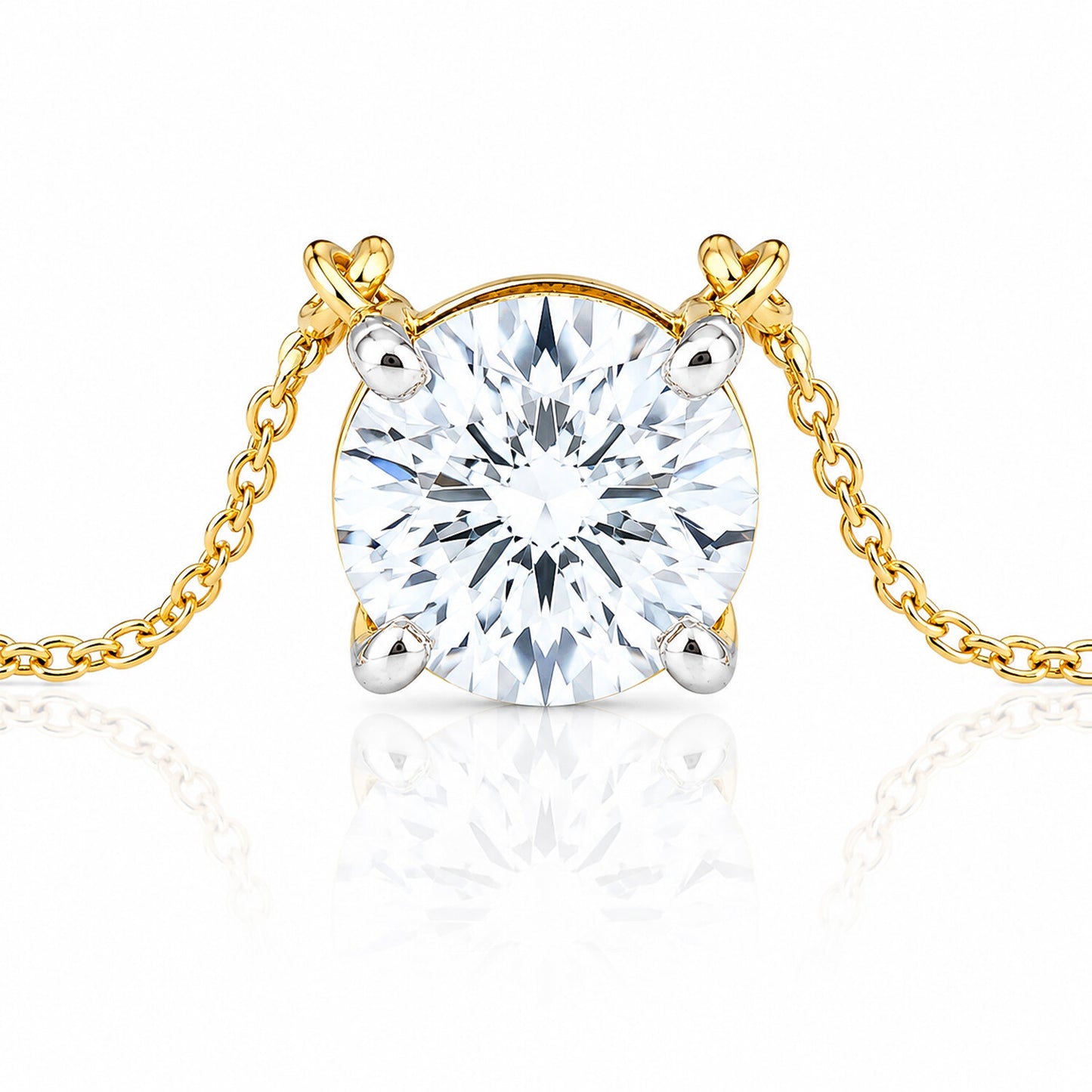14K/18K Gold Minimalist Diamond Accent Pendant Necklace