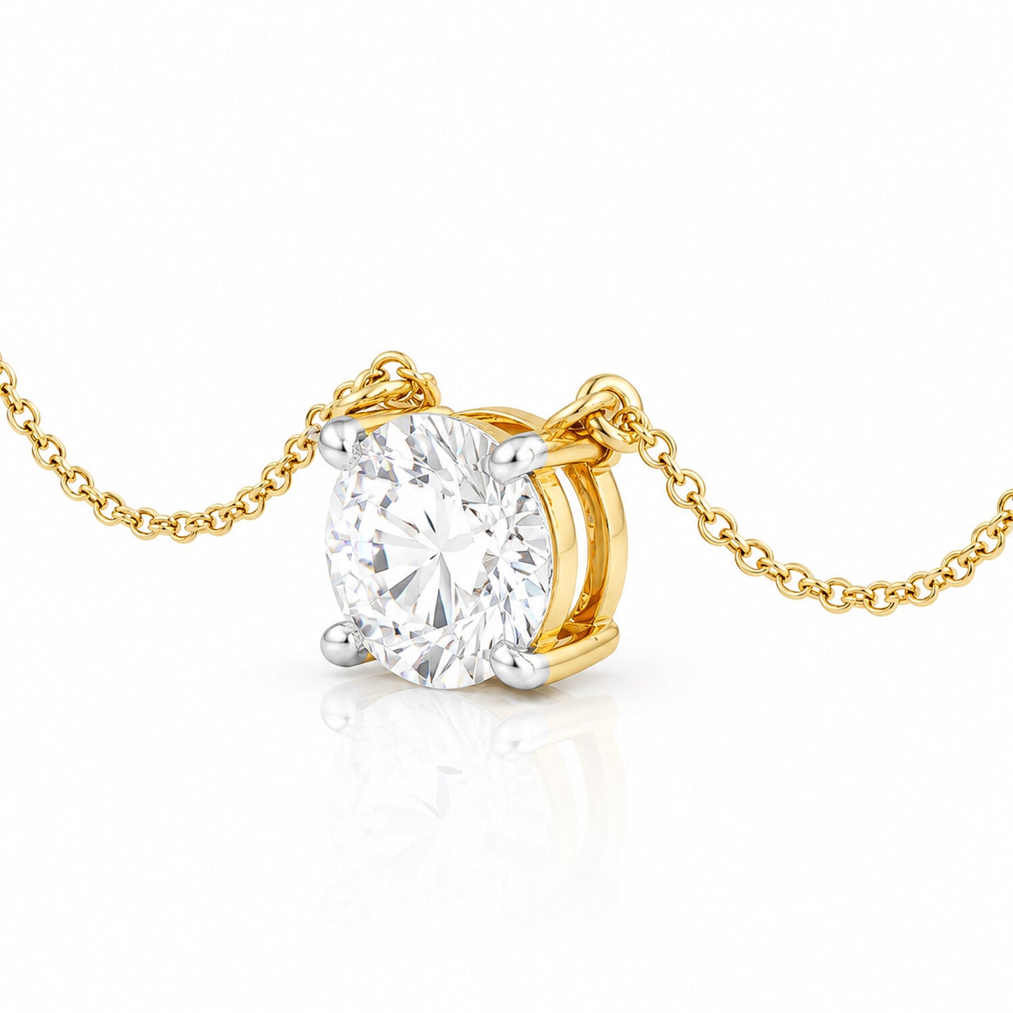 14K/18K Gold Minimalist Diamond Accent Pendant Necklace