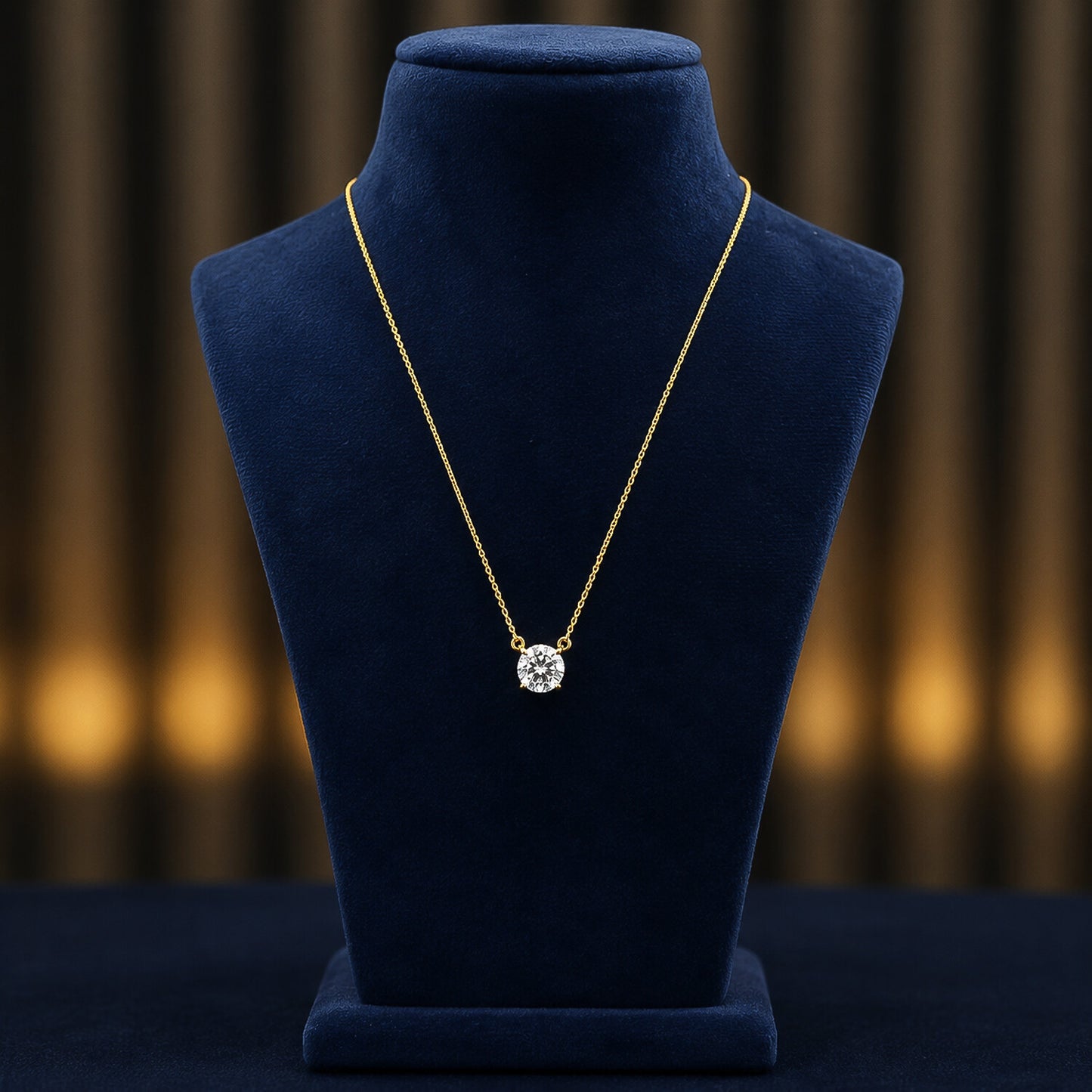 14K/18K Gold Minimalist Diamond Accent Pendant Necklace