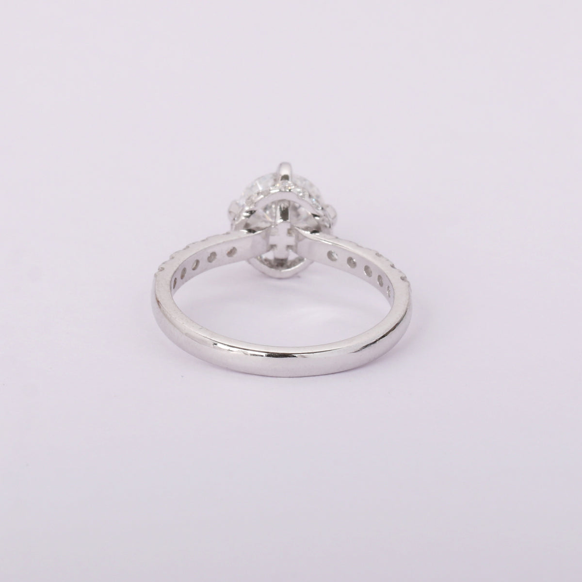 14K Lab Grown Diamond Round Petite Halo Ring | IGI Certified