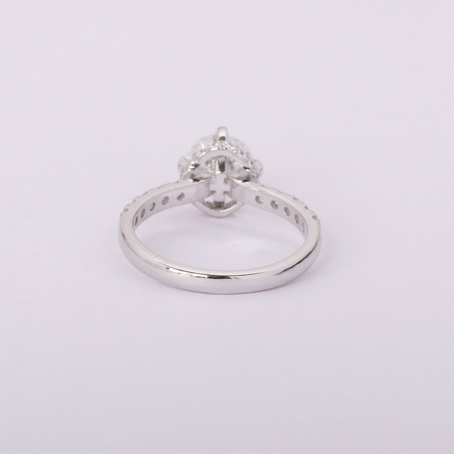 14K Lab Grown Diamond Round Petite Halo Ring | IGI Certified