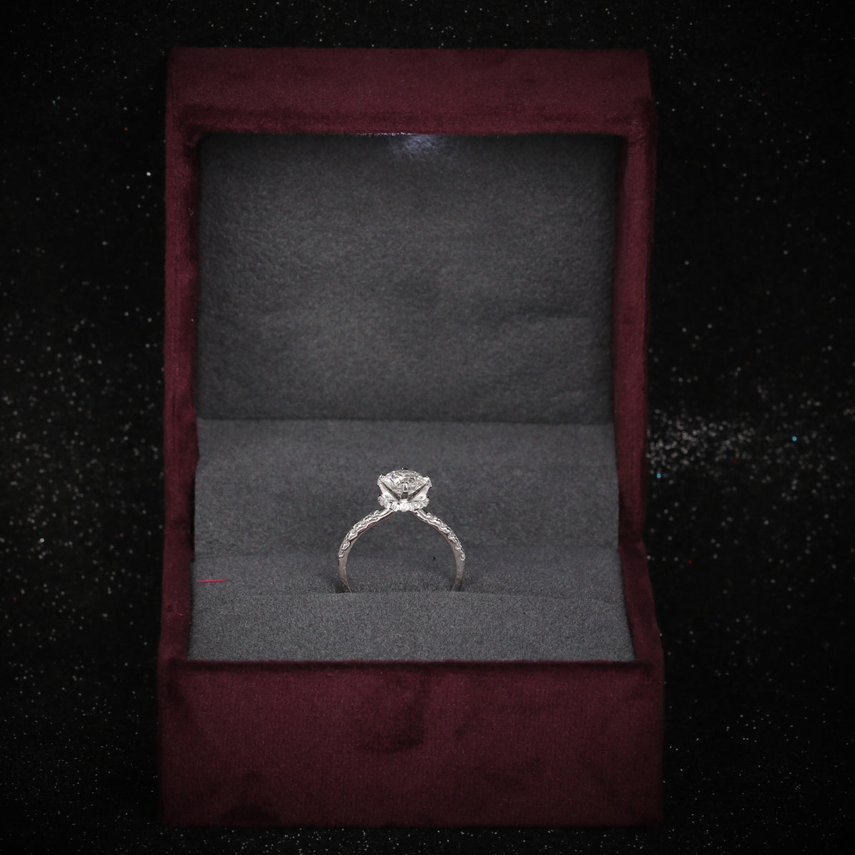 14K Lab Grown Diamond Round Petite Halo Ring | IGI Certified