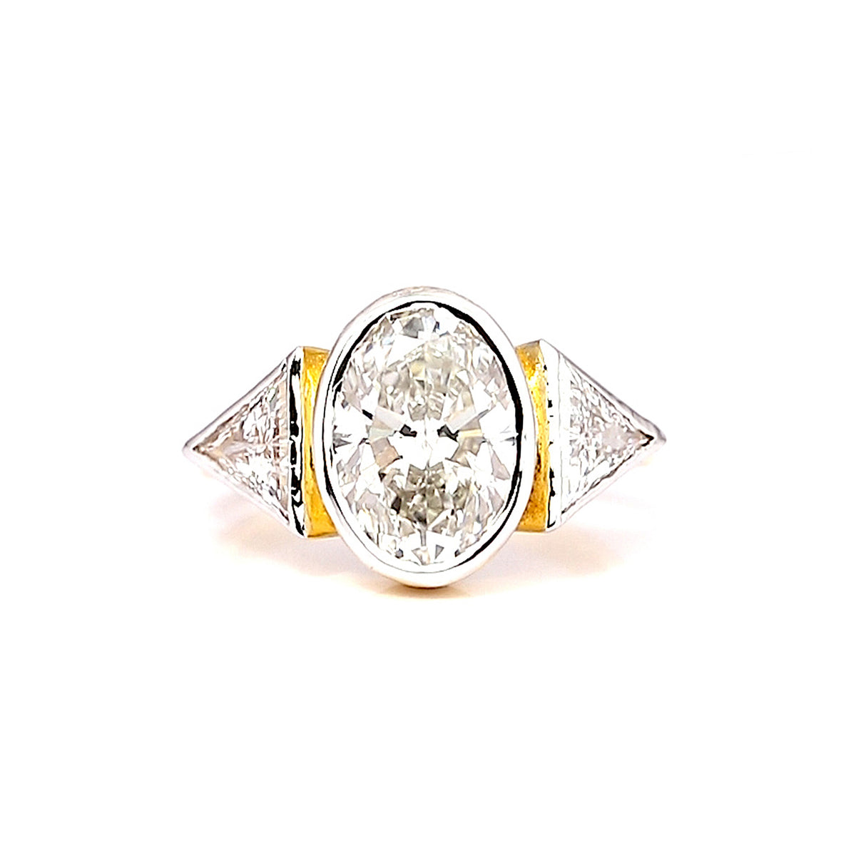 14K Lab Grown Diamond Oval Three-Stone Ring | IGI Certified